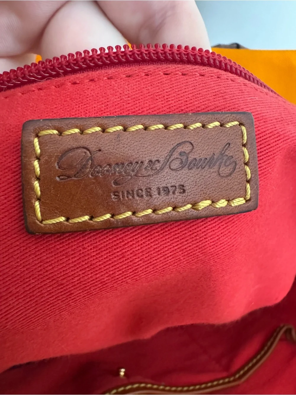 Dooney & Bourke Nylon Shopper Tote Orange Yellow Shoulder Bag